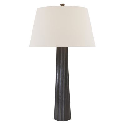 Fluted Spire Table Lamp (Linen |Aged Iron) - OPEN BOX