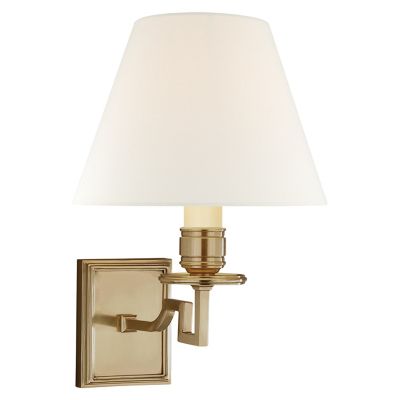 Dean Single Arm Wall Sconce (Natural Brass|Linen) - OPEN BOX