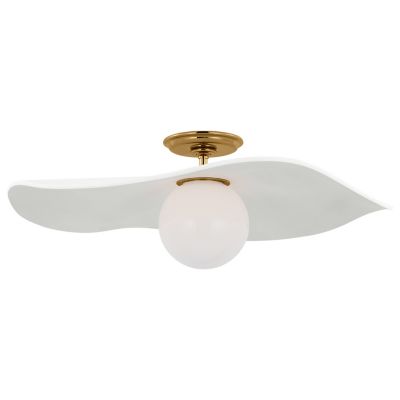 Mahalo Semi-Flushmount (Matte White|Antique Brass)-OPEN BOX