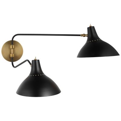 Charlton Double Wall Sconce (Black|Medium) - OPEN BOX