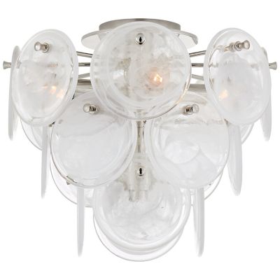 Loire Flushmount (White|Polished Nickel|Medium) - OPEN BOX