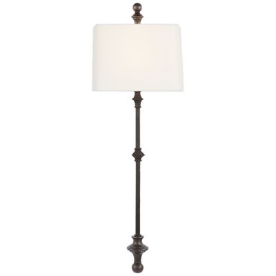 Cawdor Stanchion Wall Light (Aged Iron|Linen) - OPEN BOX