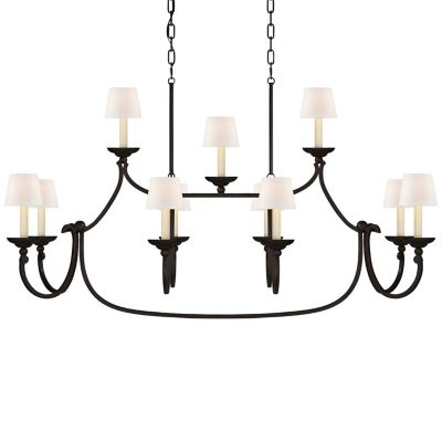 Flemish Linear Suspension (Iron with Linen Shade) - OPEN BOX