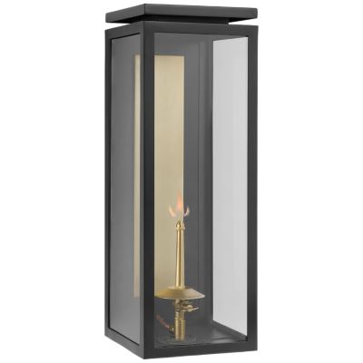 Fresno Outdoor Gas Wall Lantern (Matte Black|Med) - OPEN BOX