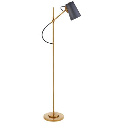 Benton Adjustable Floor Lamp(Brass w/ Navy Leather)-OPEN BOX