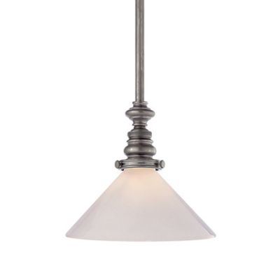 Boston Clear Slant Pendant (Nickel|White Glass) - OPEN BOX