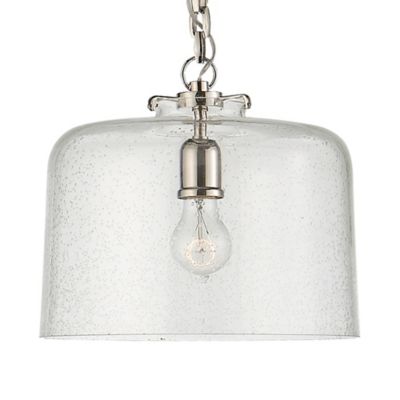 Katie Dome Pendant (Seeded Glass|Polished Nickel) - OPEN BOX