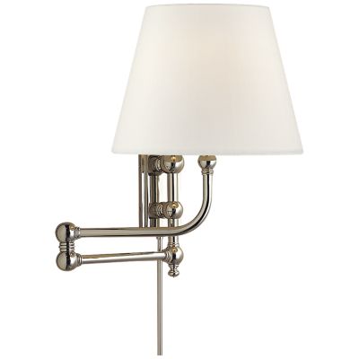 Pimlico Swing Arm Wall Sconce (Nickel|Linen) - OPEN BOX