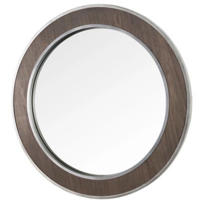 Macie Round Wood and Metal Mirror