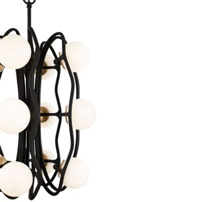 Varaluz 374P12CBFG Black Betty 12-Light Pendant in Carbon/French Gold