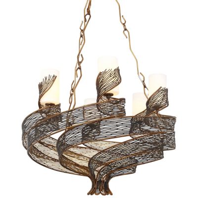 Flow 6-Light Chandelier (Hammered Ore) - OPEN BOX