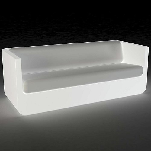 Ulm Sofa Illuminated (RGB LED BATTERY/Silvertex Fabric-WHITE - White) - OPEN BOX RETURN