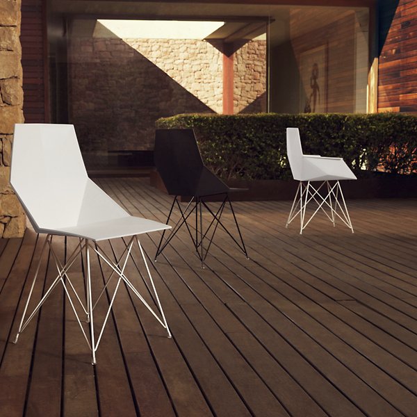 Faz Outdoor Side Chair with Steel Base Set of 4