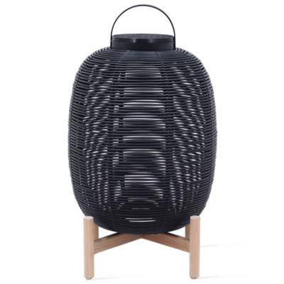 Tika LED Lantern with Teak Wood Base
