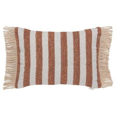 Indira Deco Outdoor Long Fringe Lumbar Pillow