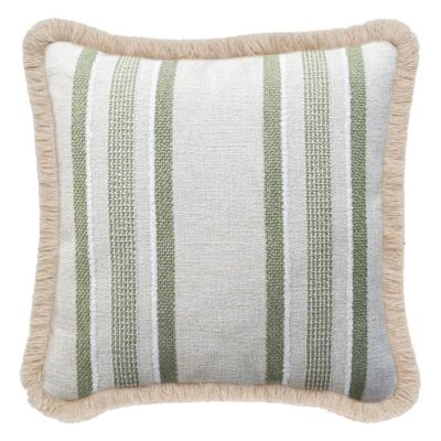 Indira Deco Outdoor Square Cushion with Short Fringe