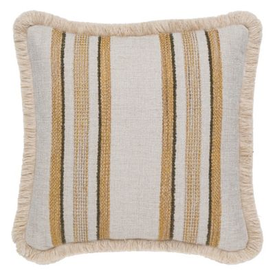 Indira Deco Outdoor Square Cushion with Short Fringe