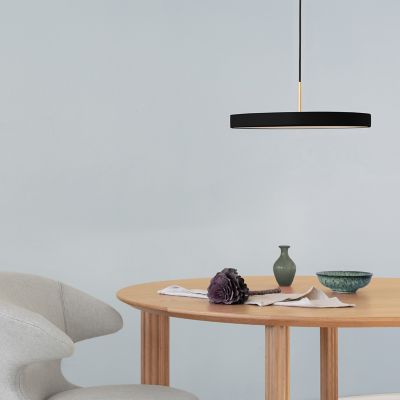 Shown in Black finish, Brass Connector, Mini size