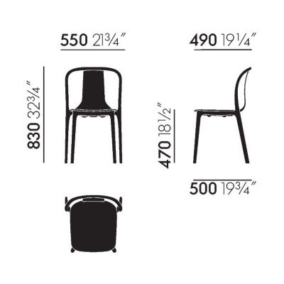 Belleville Chair Wood by Vitra at