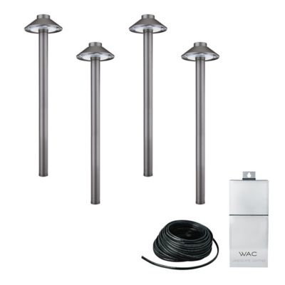 Interpath Outdoor LED Path Light with Wire and Power Supply Kit, Set of 4
