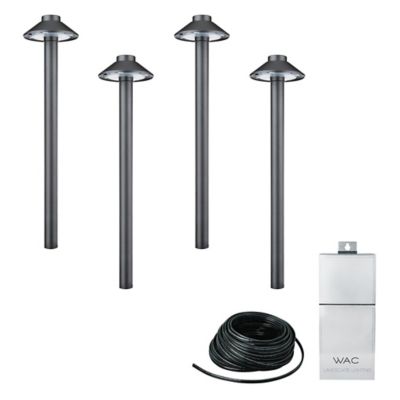 Interpath Outdoor LED Path Light with Wire and Power Supply Kit, Set of 4