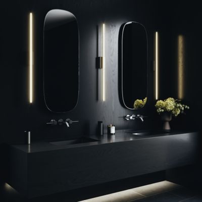 Shown in Brushed Nickel finish, 36 Inch size, in use
