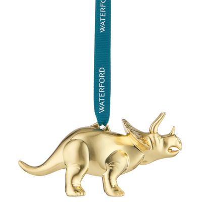 Christmas Metal Triceratops Golden Ornament