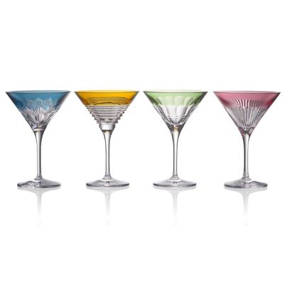 Mixology Mixed Colour Martini Glass, Set of 4