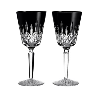 Lismore Black Goblet Glass Set of 2
