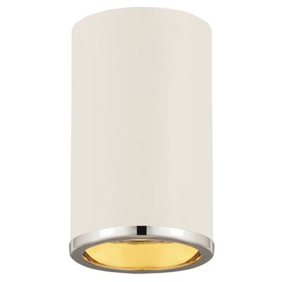 Armstrong Flushmount(Matte White with Chrome|Small)-OPEN BOX