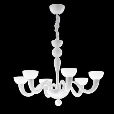 Tate 6 Light Chandelier (White Glass) - OPEN BOX RETURN