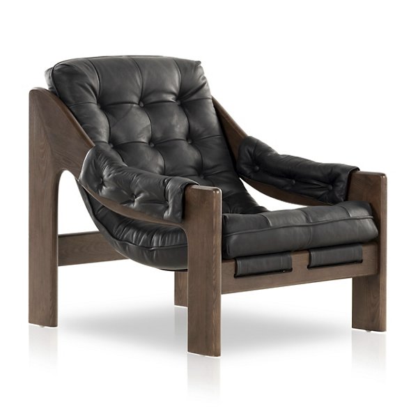 4HA2416544 Four Hands Halston Lounge Chair - Color: Black - 2 sku 4HA2416544