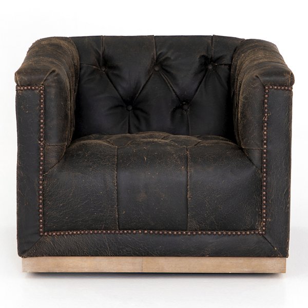 Four Hands Maxx Swivel Chair - Color: Black - CKEN-F4Z-928