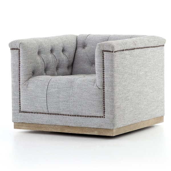 Four Hands Maxx Swivel Chair - Color: Grey - CKEN-F4Z-099