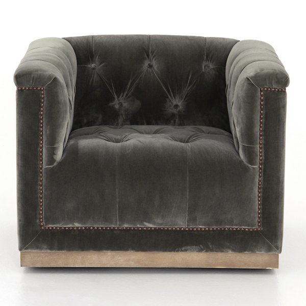 Four Hands Maxx Swivel Chair - Color: Grey - CKEN-F4Z-202