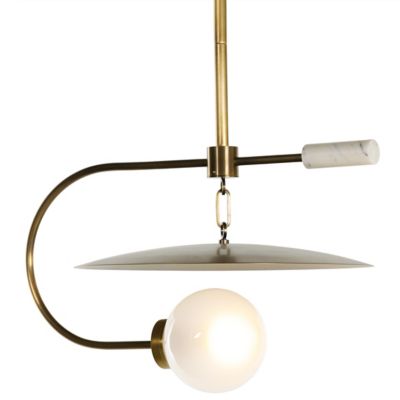 4HA2418685 Four Hands Harpo Pendant Light - Color: Brass - Si sku 4HA2418685