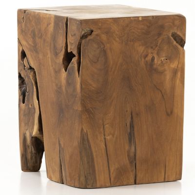 Four Hands Teak Root Square Stool - Color: Brown - 227026-002