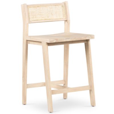 Four Hands Clarita Stool - Color: Cream - Size: Counter - 225412-002