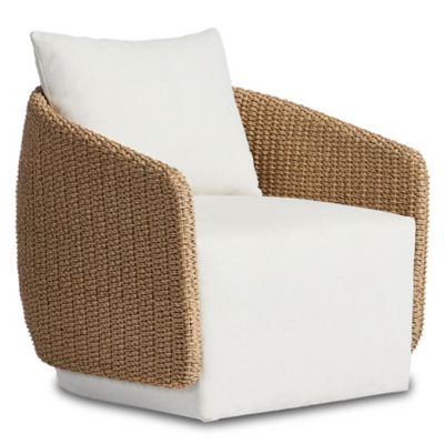 Four Hands Maven Outdoor Swivel Chair - Color: White - 235137-001