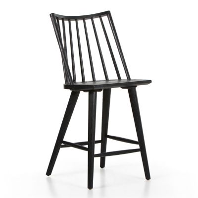 Four Hands Lewis Windsor Stool - Color: Black - Size: Counter - 107651-018