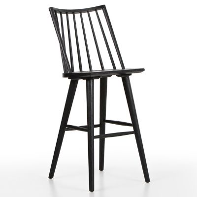 Four Hands Lewis Windsor Stool - Color: Black - Size: Bar - 107651-020