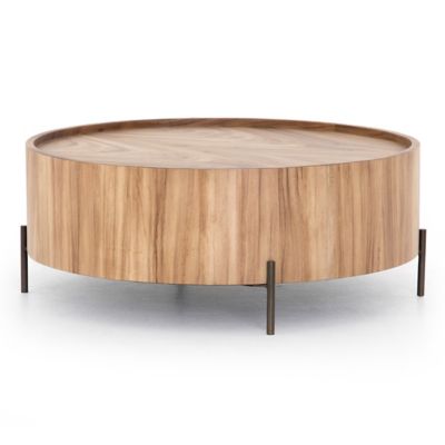 4HA2454088 Four Hands Lunas Drum Coffee Table - Color: Beige  sku 4HA2454088