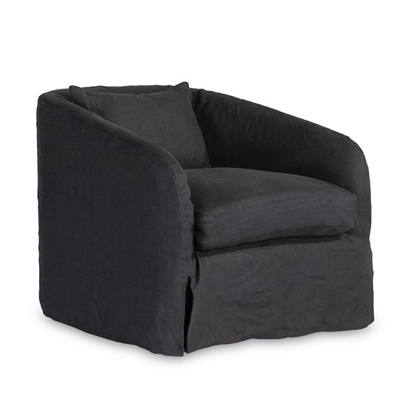 Topanga Slipcover Swivel Chair - Color: Blue - Four Hands 238314-002