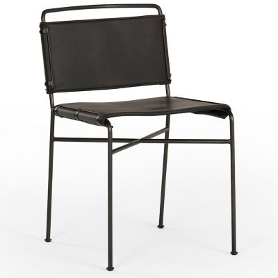 4HA2454378 Four Hands Wharton Dining Chair - Color: Black - C sku 4HA2454378