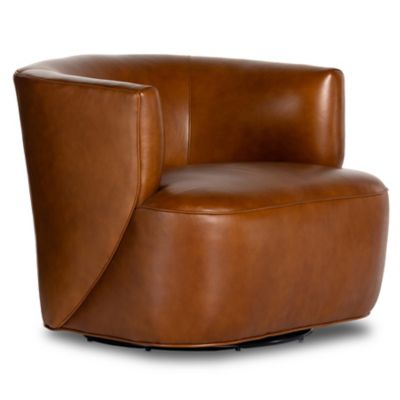 Four Hands Mila Swivel Chair - Color: Brown - 107195-018