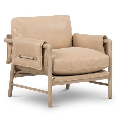 4HA2481826 Four Hands Harrison Leather Lounge Chair - Color:  sku 4HA2481826