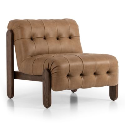 Four Hands Jeremiah Leather Lounge Chair - Color: Brown - 239265-002