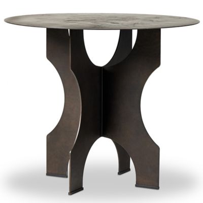 Four Hands Round Side Table In Solid Iron - Color: Brown - 238726-001