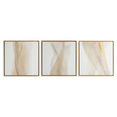 Four Hands Wash Triptych Wall Art - Color: Beige - 238219-001