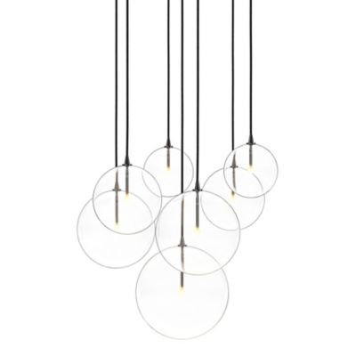 4HA2504596 Four Hands Cluster 7 MIX Chandelier - Color: Black sku 4HA2504596